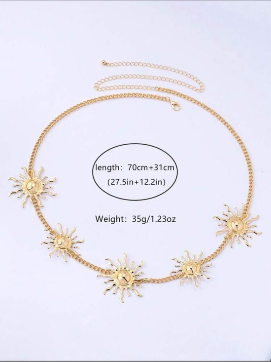 Gold Celestial Sun Chain Waist
Belt